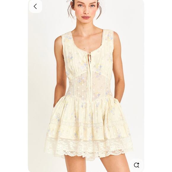 LoveShackFancy Women's Ceronne Mini Dress Sleeveless White Size 10 NWT - Picture 2 of 12